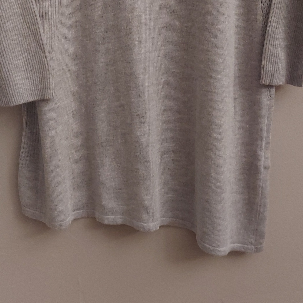 INC INTERNATIONAL CONCEPTS Light Grey Cashmere Blend Long Sleeve Tunic Sweater L - Picture 7 of 11